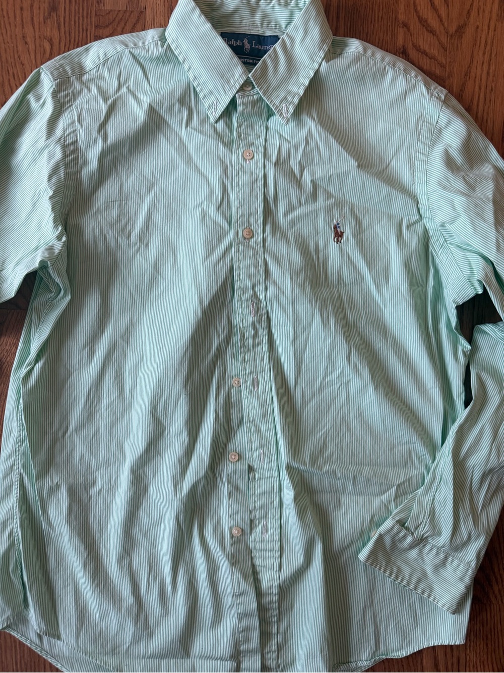 Polo by Ralph Lauren Mint Green Striped Button-Down Shirt